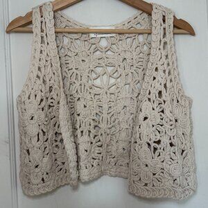 Anthropologie Crochet Crop Vest